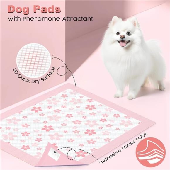 100 Cute Pet Pads 22"x 22"Leak-Proof Quick-Dry Design Pee Pads for Pets - Picture 8 of 10